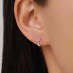 Sterling Silver Organic Molten 10mm Huggie Hoop Earrings
