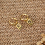 Sterling Silver Tarot Card Charm Huggie Hoop Earrings