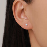 Sterling Silver Sunburst North Star Stud Earrings
