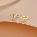 Sterling Silver Female Anatomy 16G Flat Back Earrings