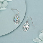 Sterling Silver Forget Me Not Hook Earrings