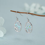 Sterling Silver Forget Me Not Hook Earrings