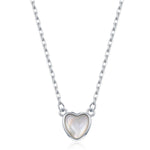 Mother of Pearl Heart Pendant Necklace in Sterling Silver, Silver or Gold or Rose Gold, Natural Mother of Pearl Heart Necklace