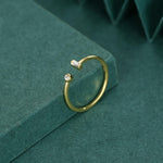 Baguette CZ Open Ring in Sterling Silver, Silver or Gold, Adjustable, Baguette Ring, Minimalist CZ Ring, Geometric Ring