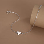 Tiny and Delicate Heart Bracelet in Sterling Silver, Silver or Gold or Rose Gold, Small Heart Bracelet, Silver Heart Bracelet