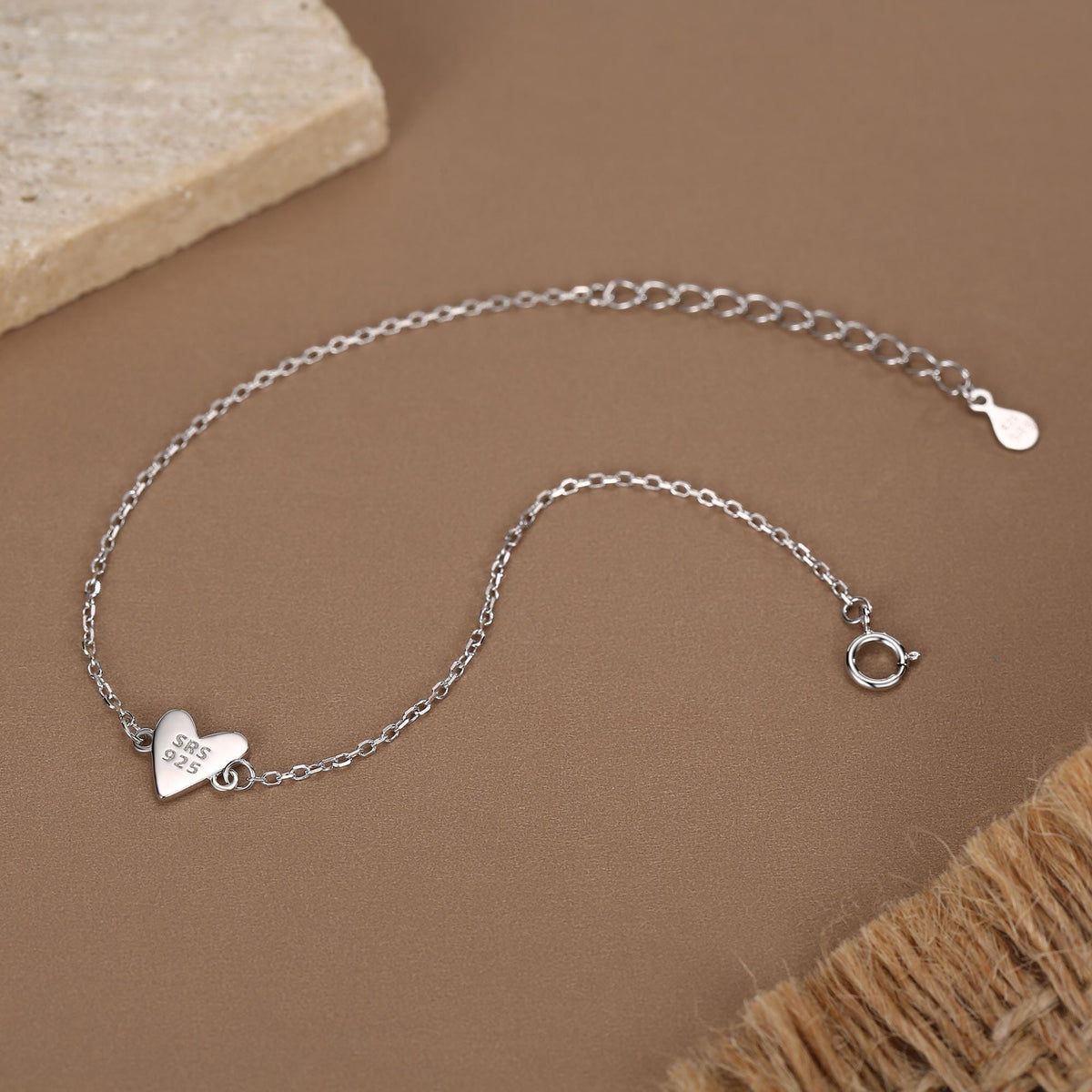 Tiny and Delicate Heart Bracelet in Sterling Silver, Silver or Gold or Rose Gold, Small Heart Bracelet, Silver Heart Bracelet