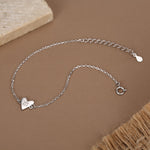 Tiny and Delicate Heart Bracelet in Sterling Silver, Silver or Gold or Rose Gold, Small Heart Bracelet, Silver Heart Bracelet