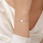 Tiny and Delicate Heart Bracelet in Sterling Silver, Silver or Gold or Rose Gold, Small Heart Bracelet, Silver Heart Bracelet