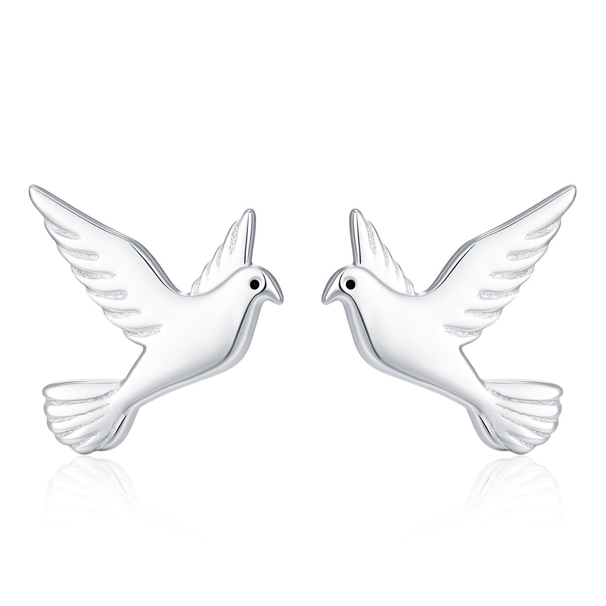 Dove Stud Earrings in Sterling Silver