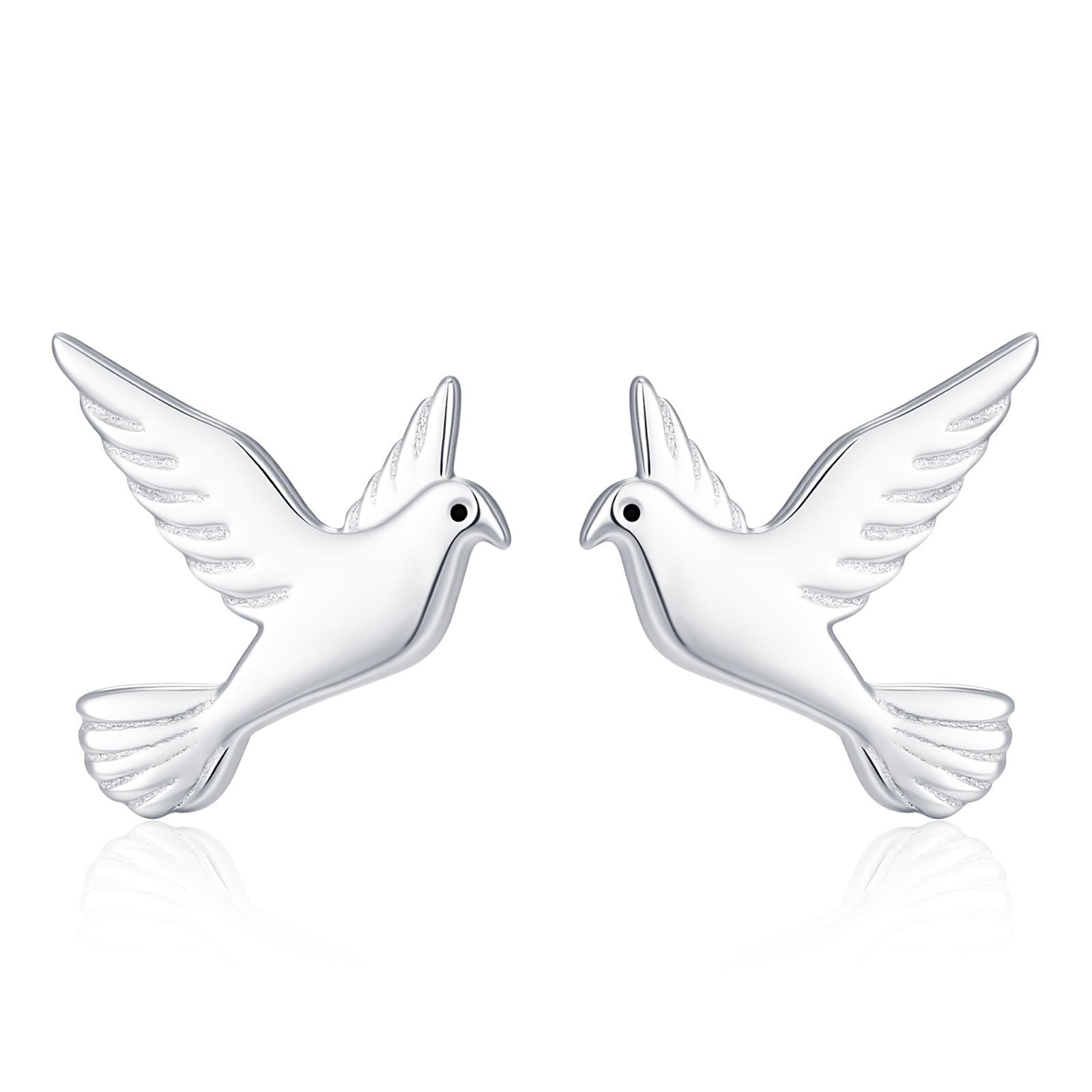 Dove Stud Earrings in Sterling Silver
