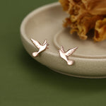 Dove Stud Earrings in Sterling Silver