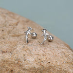 Sterling Silver Hammerhead Shark Screw Back Earrings