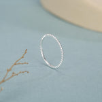 Sterling Silver Extra Skinny Dotted Stacking Ring