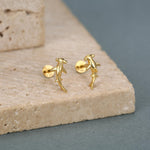 Sterling Silver Hammerhead Shark 16G Flat Back Earrings