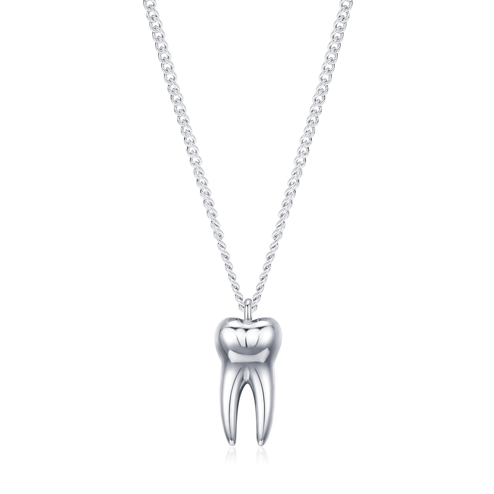 Sterling Silver Molar Tooth Necklace