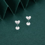 Sterling Silver Sunburst Heart 16G Flat Back Earrings