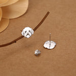 Sterling Silver Shih Tzu Dog Stud Earrings