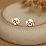 Sterling Silver Shih Tzu Dog Stud Earrings