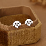 Sterling Silver Shih Tzu Dog Stud Earrings