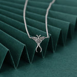 Sterling Silver Luna Moth Necklace with Oxidised Finish