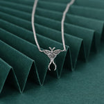 Oxidised Luna Moth Charm Necklace