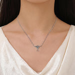 Oxidised Luna Moth Charm Necklace