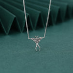 Oxidised Luna Moth Charm Necklace