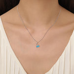 Sterling Silver Blue Chemistry Flask Necklace
