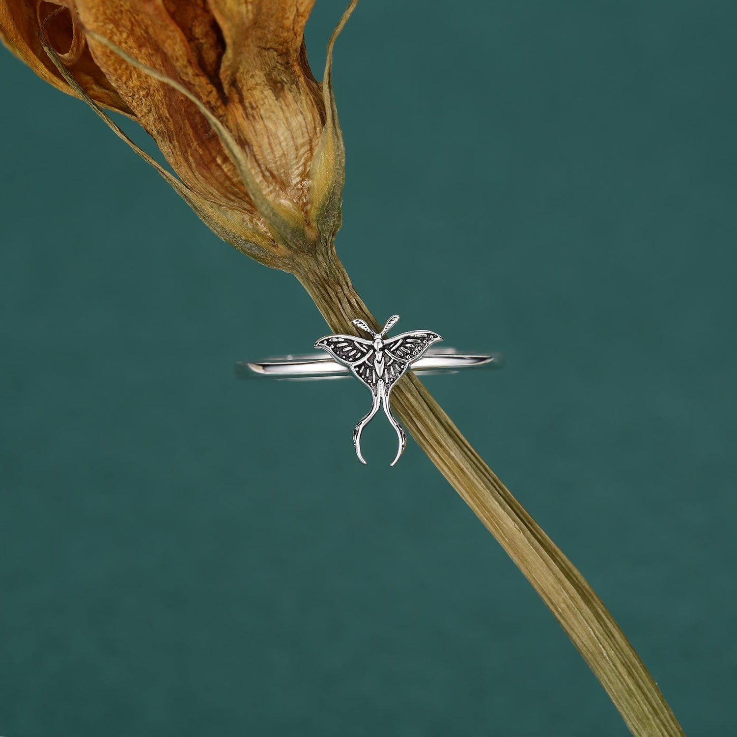 Sterling Silver Luna Moth Ring