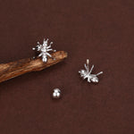 Sterling Silver Ant 18G Screw Back Earrings