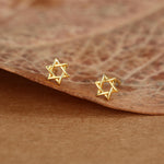 Sterling Silver Star of David Star Stud Earrings, Silver, Gold or Rose Gold, Dainty Star Earrings