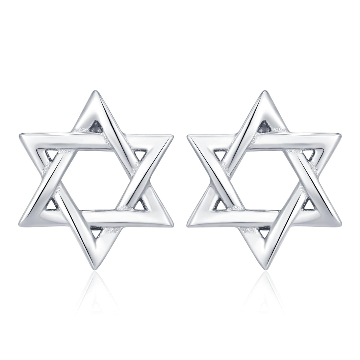 Sterling Silver Star of David Star Stud Earrings, Silver, Gold or Rose Gold, Dainty Star Earrings