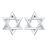 Sterling Silver Star of David Star Stud Earrings, Silver, Gold or Rose Gold, Dainty Star Earrings
