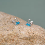 Sterling Silver Chemistry Flask 16G Flat Back Earrings