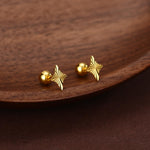 Sterling Silver Sunburst Kite 18G Screw Back Earrings