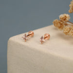Sterling Silver Sunburst Star 16G Flat Back Earrings