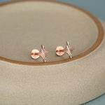 Sterling Silver Sunburst Rhombus Kite Star 16G Flat Back Earrings