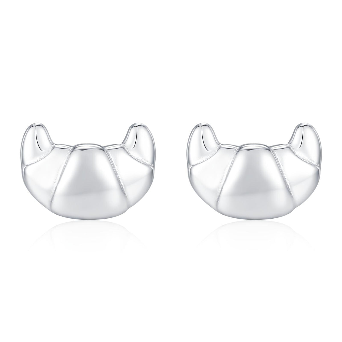 Croissant Bread Stud Earrings in Sterling Silver, Silver or Gold, French Croissant Earrings, Food Earrings,
