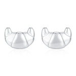 Croissant Bread Stud Earrings in Sterling Silver, Silver or Gold, French Croissant Earrings, Food Earrings,