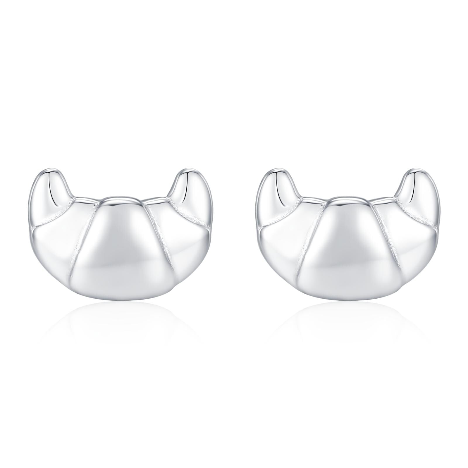 Croissant Bread Stud Earrings in Sterling Silver, Silver or Gold, French Croissant Earrings, Food Earrings,