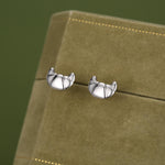 Croissant Bread Stud Earrings in Sterling Silver, Silver or Gold, French Croissant Earrings, Food Earrings,
