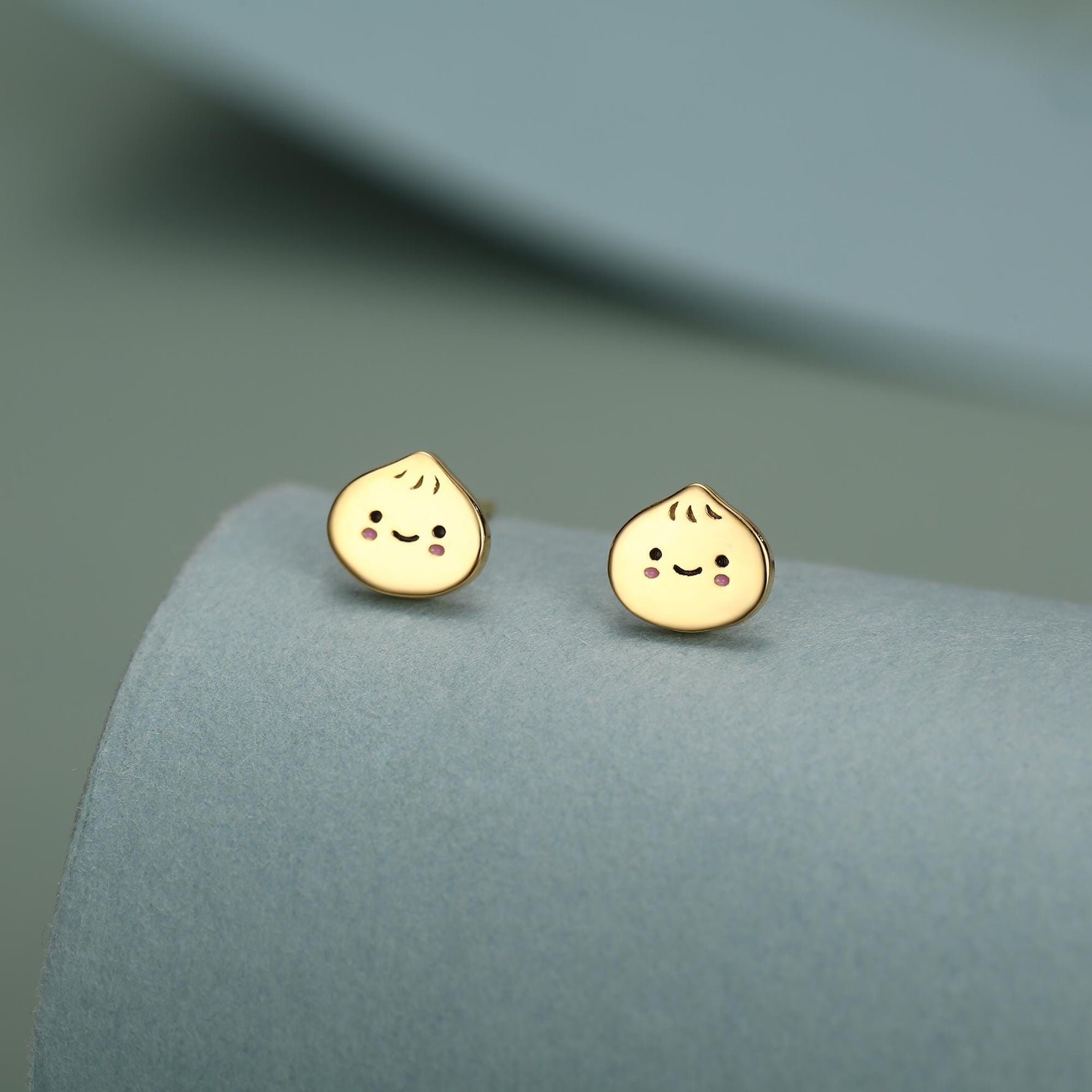 Sterling Silver Bao Bun Earrings, Silver or Gold, Dumpling Earrings, Kawaii Bao Earrings, Cute and Fun Food Jewellery, Quirky Bao Earrings