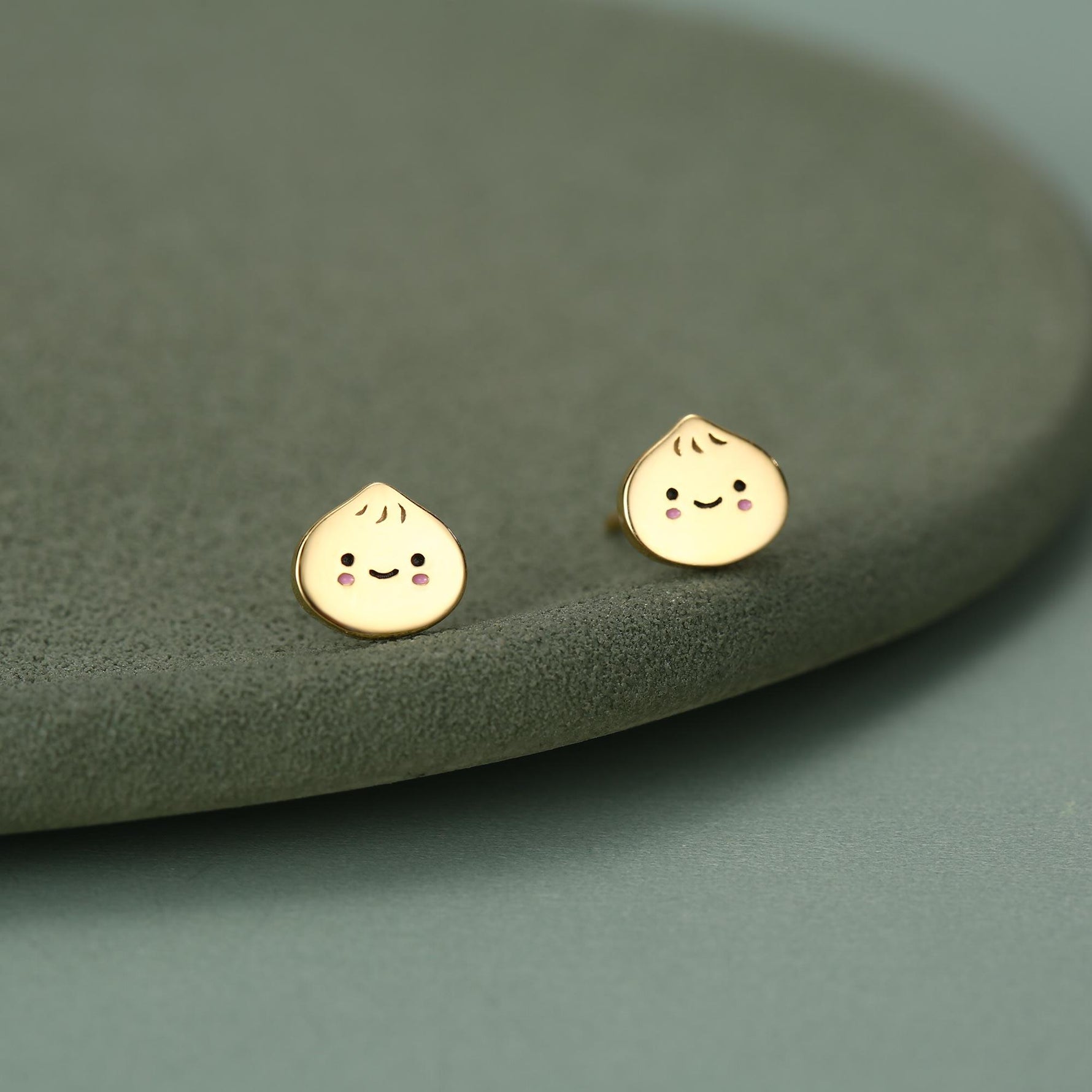 Sterling Silver Bao Bun Earrings, Silver or Gold, Dumpling Earrings, Kawaii Bao Earrings, Cute and Fun Food Jewellery, Quirky Bao Earrings