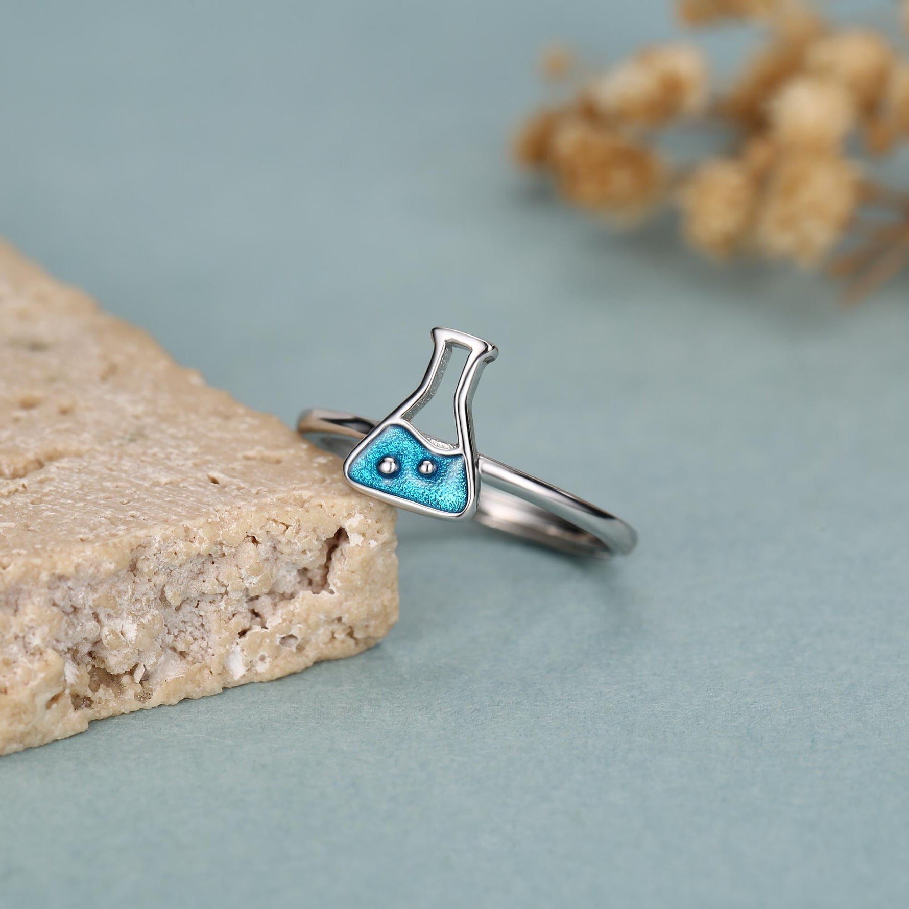 Sterling Silver Chemistry Flask Ring