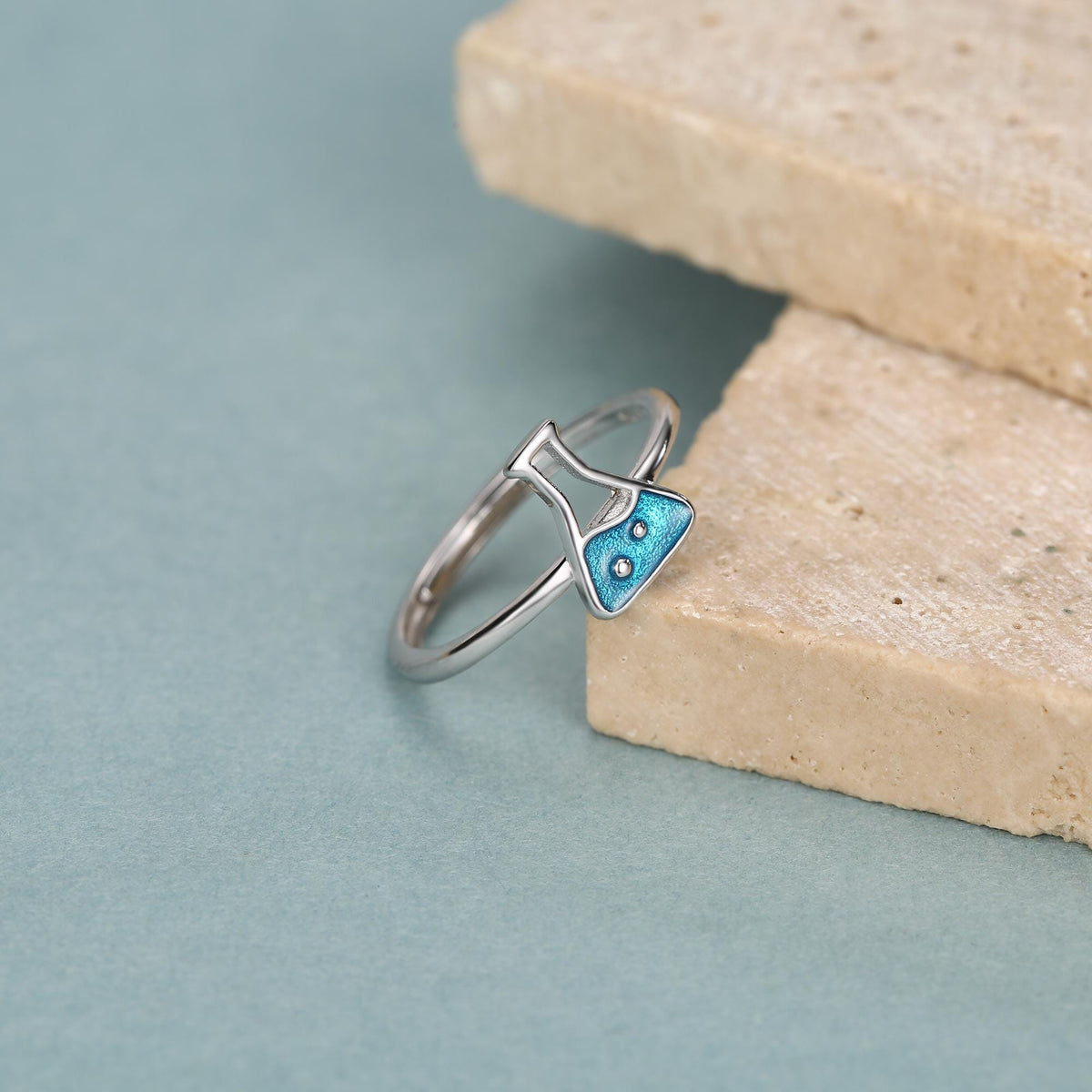 Sterling Silver Chemistry Flask Ring