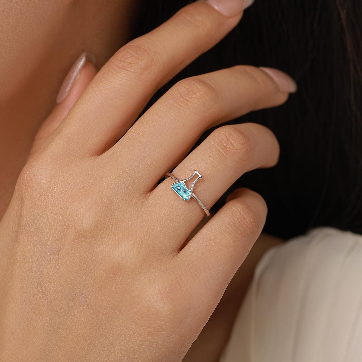 Sterling Silver Chemistry Flask Ring