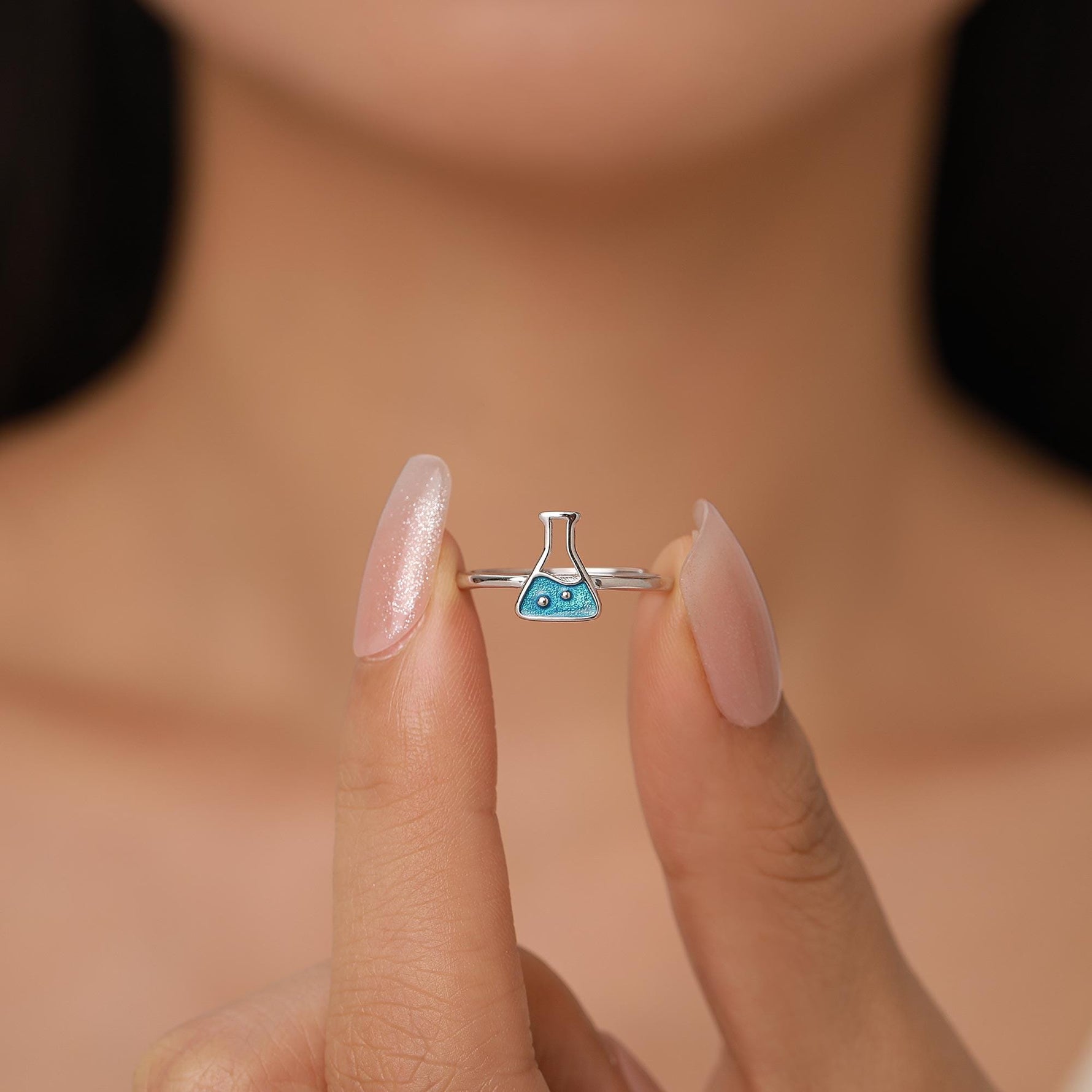 Sterling Silver Chemistry Flask Ring
