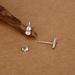 Tiny Violin Stud Earrings in Sterling Silver, Silver or Gold, Music Earrings