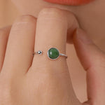 Green Jasper Jade Open Ring