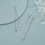 Sterling Silver Teardrop Chain Threader Earrings